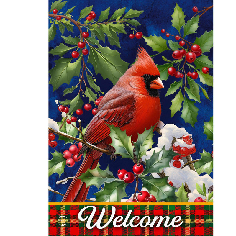 Drapeau Cardinal and Holly House, Hiver rouge/vert