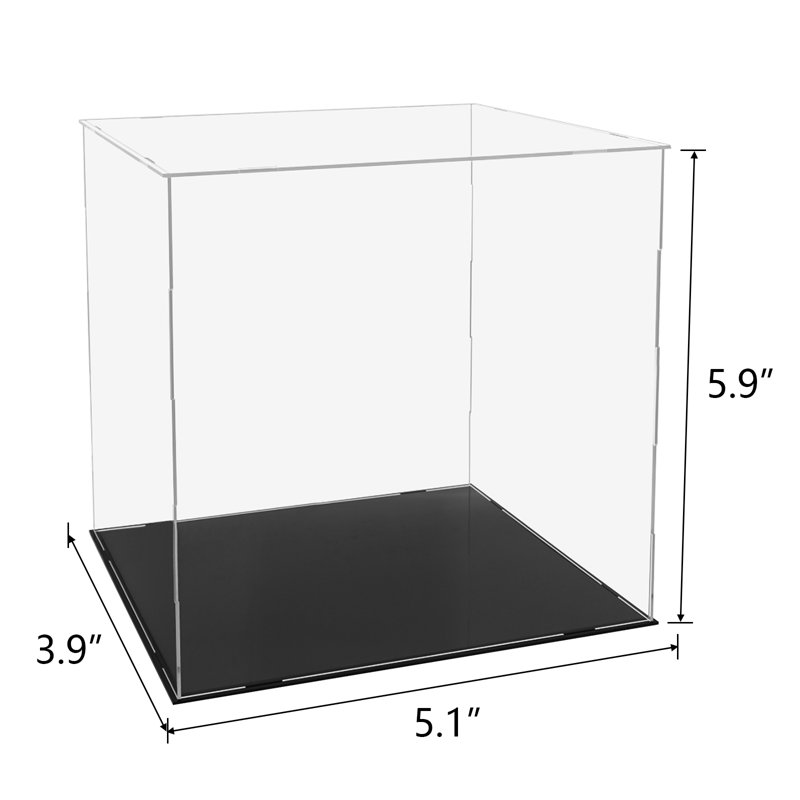 Vitrine en acrylique transparent en plastique UV, H 5,1 po x l 3,9 po x P 5,9 po