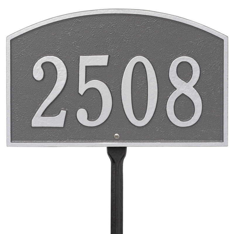Plaque d'adresse pour pelouse Legacy, Étain/Argent, Oui