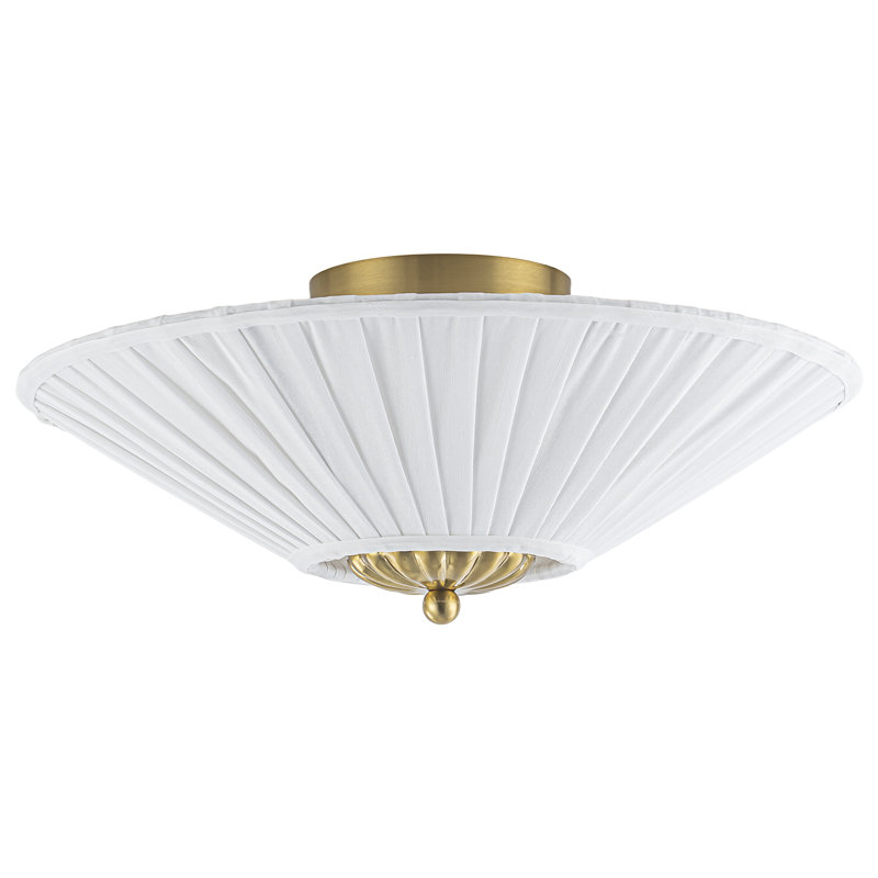 Plafonnier encastré Elowen à 2 lumières en tissu plissé