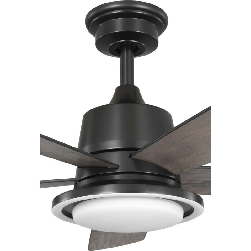 52'' Ceiling Fan with LED Lights, Matte Black/Rustic Charcoal