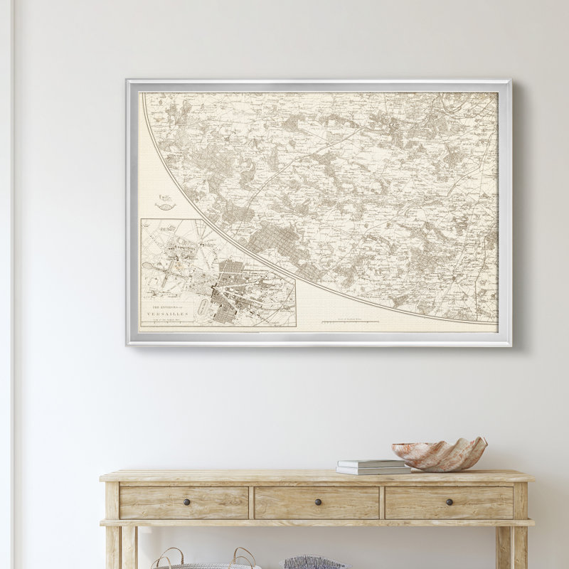 Sépia Environs de Paris III - reproduction d'art sur toile, H 26,5 po x l 36,5 po x P 1,5 po, Argent