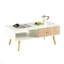 Table basse rectangulaire avec pieds solides, tiroir coulissant pour le rangement, table moderne pour le salon-2122747977