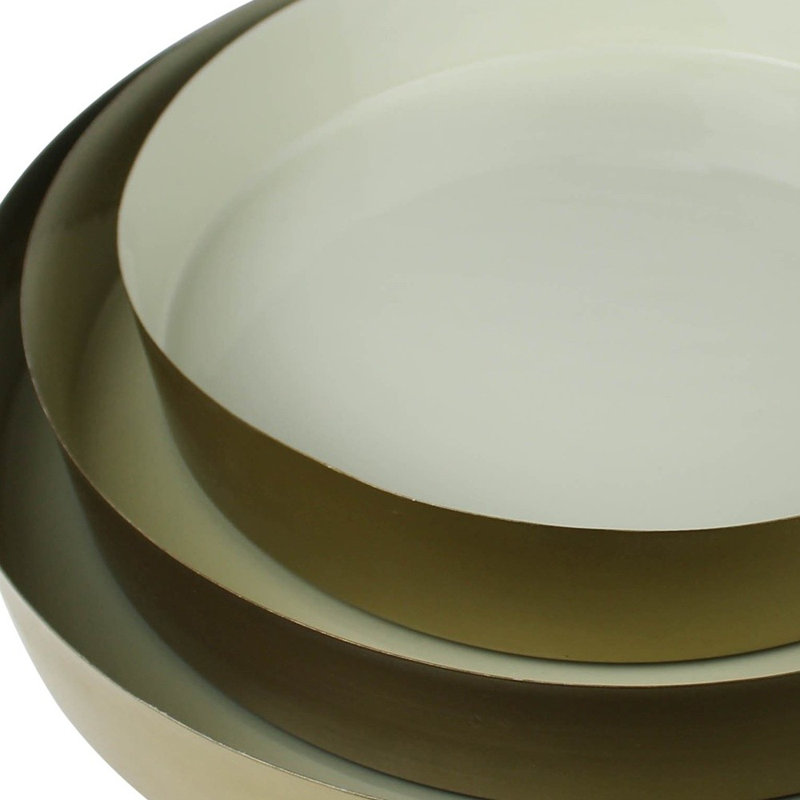 Holmesville Ceramic / Porcelain Tray - Set of 3, Beige