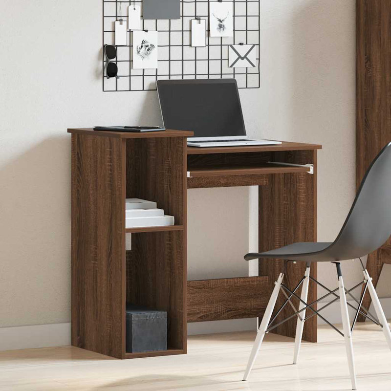 Basanta Computer Desk, Brown Oak