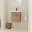 Meuble-lavabo flottant mural 18 po avec lavabo en céramique et porte d'armoire à fermeture en douceur, pour petite salle de bain-281739841-281739844