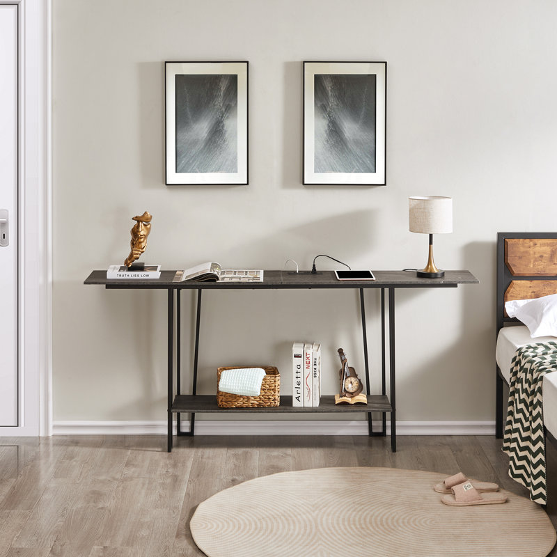 Pumphrey Unfinished TV Stand for TVs up to 43", 70.8" W, Charcoal Gray