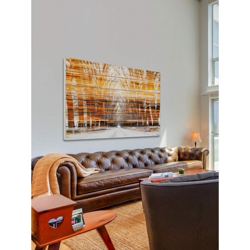« orange stripeed sky » par parvez taj,-reproduction de photo sur bois, H 16 po x l 24 po x P 1,5 po