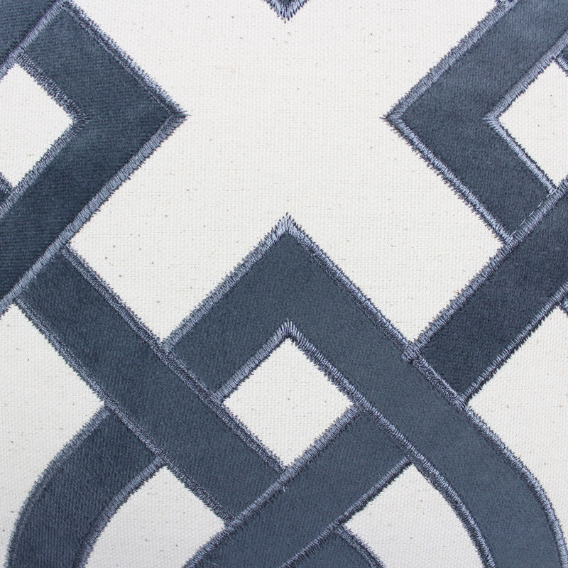 Geometric Cotton Outdoor Throw Pillow, Black/Ivory