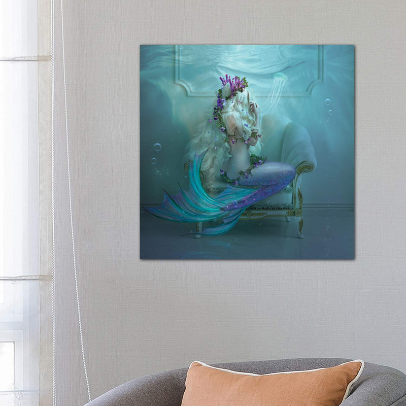 «Mermaid Tears» - Impression sur toile tendue, Toile tendue, H 26 po x l 26 po x P 1,5 po