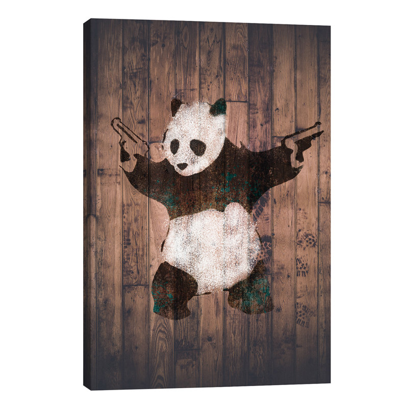Panda With Guns - Print on Canvas, 66.04 cm H x 45.72 cm W x 1.91 cm D, Wrapped Canvas