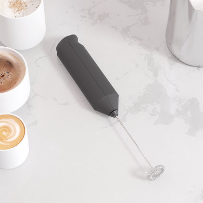 Powerful Handheld Milk Frother and Mini Whisk, Drink Mixer for Coffee, Lattes, Cappuccinos, Matcha, Hot Chocolate, Black (No Stand)