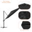 Parasol en porte-à-faux 11 po avec manivelle Shandice-1850242538