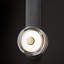 SNAPS Medium LED Pendant - Modern Brass Finish - Black Leather - Pressed Glass-1078557980-1078557985