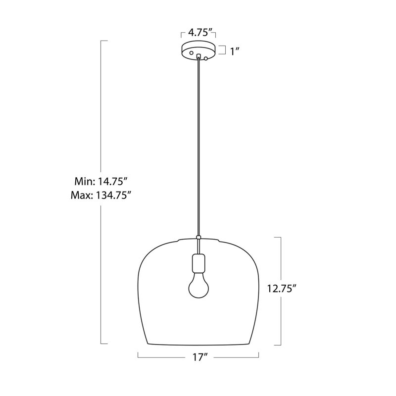 Selene Pendant Small, 14.75" H x 20" W x 20" D