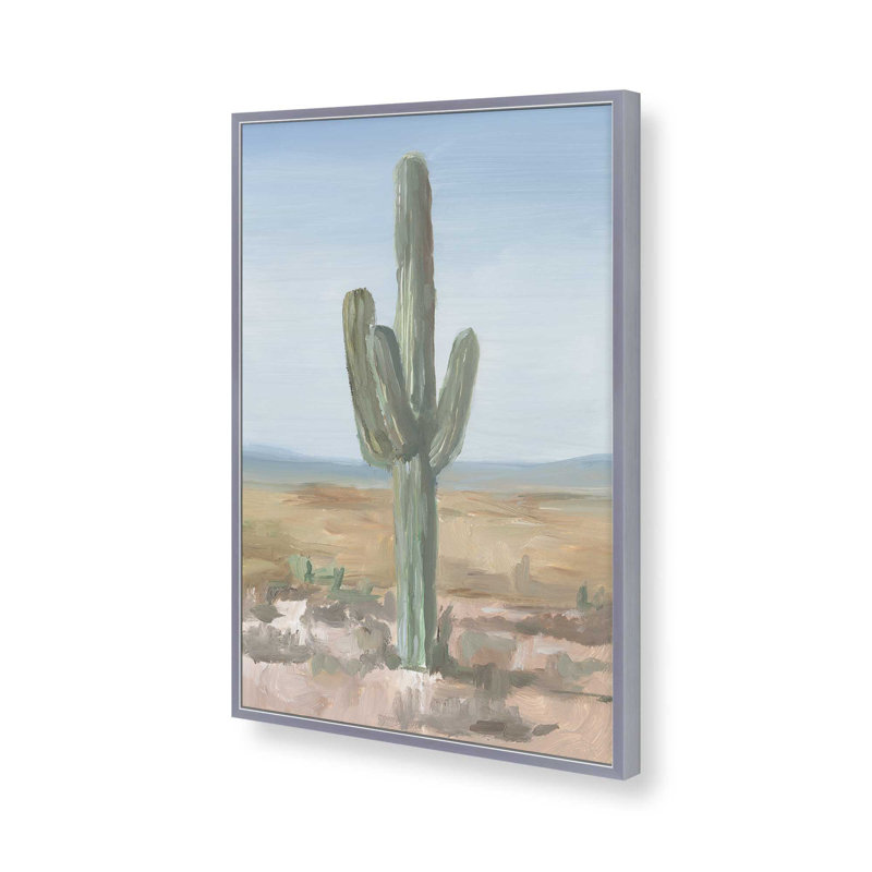 Cactus Saguaro intemporel I, H 15,25 po x l 12,25 po, Encadrement ouvert, chrome poli