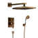 BathSelect Ancient Square Antique Brass 8” Rainfall Wall Shower Head with Handheld 
