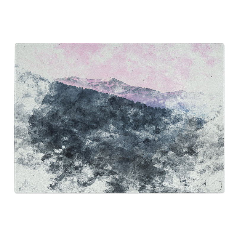 Tempered Glass Purple Sunset Chopping Board, 20 cm x 28.5 cm