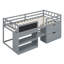Lit mezzanine simple bas avec bureau roulant, tablette et tiroirs-1078606129