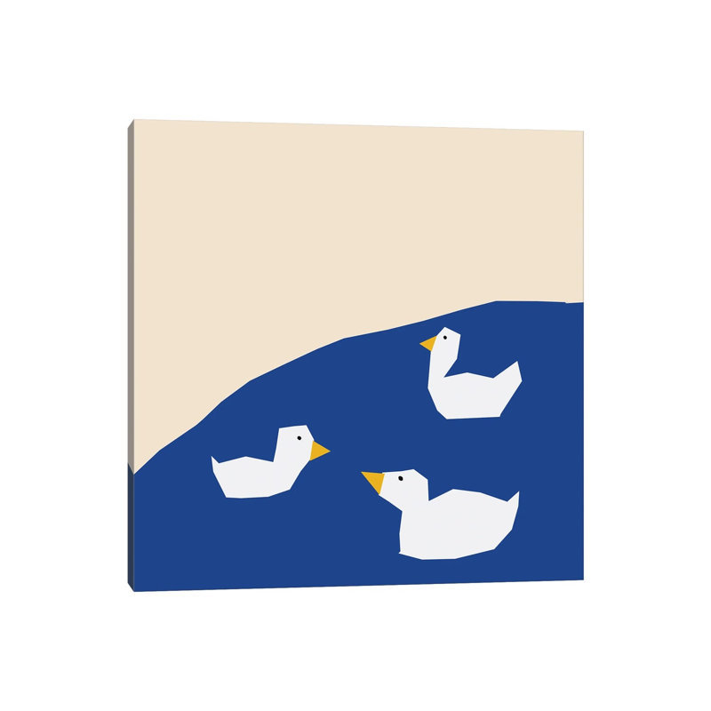 Geese On The Water by Art Mirano - Wrapped Canvas Painting, 30.48cm H x 30.48cm W x 1.91cm D
