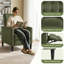 Corduroy Green Recliner Sofa  Chair with Adjustable Back and Footrest