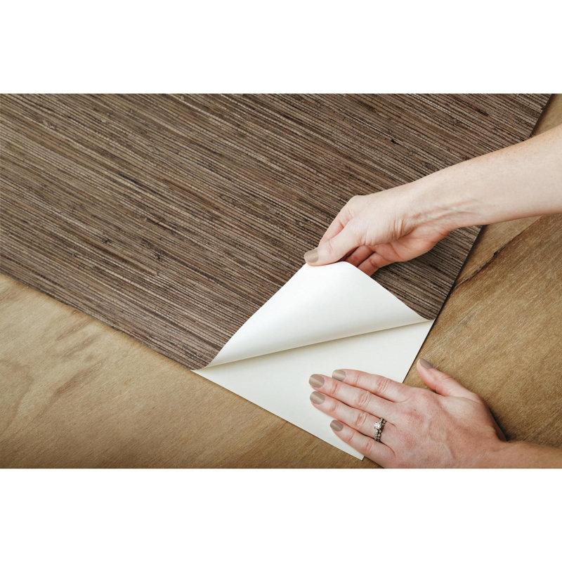 Eske Peel & Stick Striped Roll, Brown