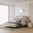 Modern Off-White Round Nightstand With Light And Wireless Charging And Speakers And USB Port