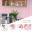 Carrelage mural autocollant rose 12 po x 12 po, adhésif et dosseret pour salle de bain