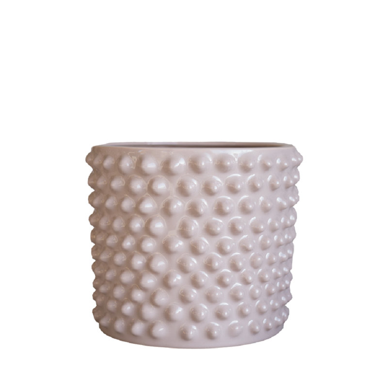 Cloudy Gray Beige Ceramic Indoor Planter, 9.84" H x 11.81" W