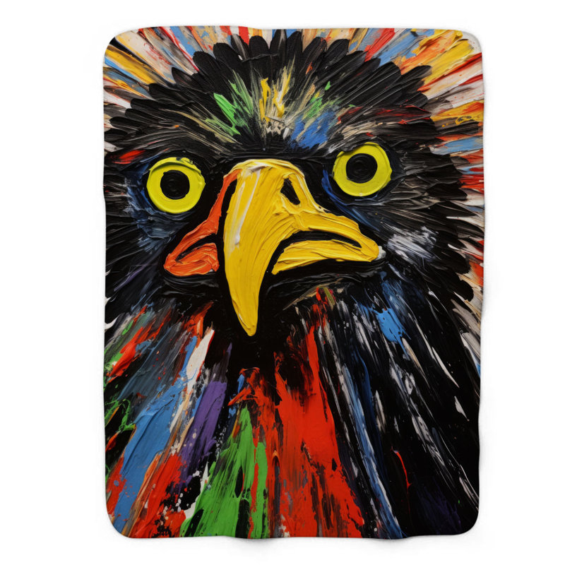 Artistic Animals - Couverture sherpa de qualité supérieure 1 pièce, Grand lit