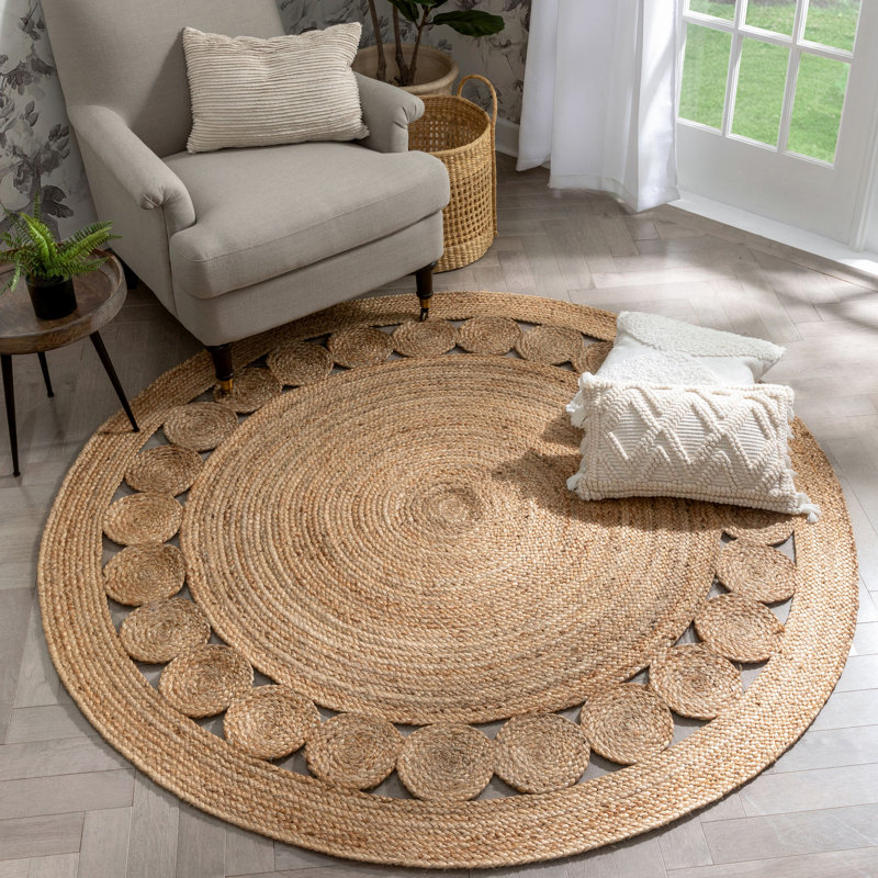 Eva Hand-Braided Natural Jute 4' Round Area Rug