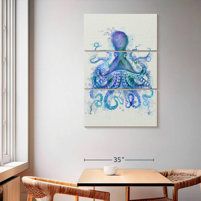 Brampt Octopus Rainbow Splash Blue, 65'' H X 42'' W