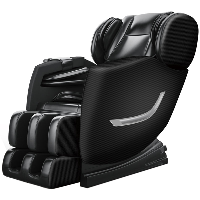Fauteuil de massage inclinable électrique en similicuir, Similicuir noir