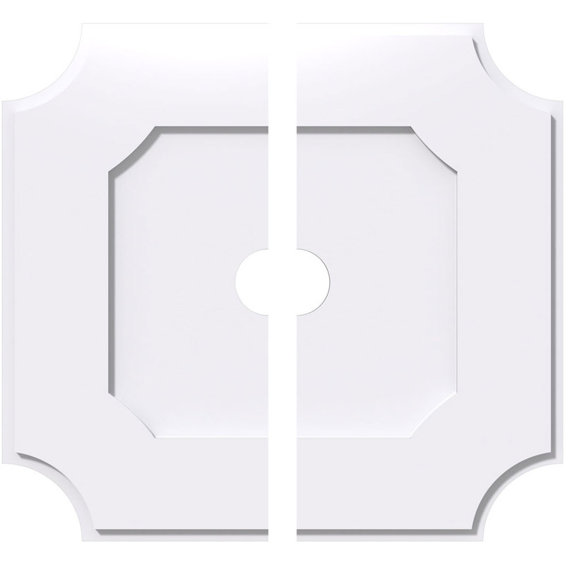 Locke 12" White PVC Contemporary Ceiling Medallion