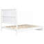 Structure de lit grand format hybride en bois massif blanc pour chambre résidentielle, style contemporain