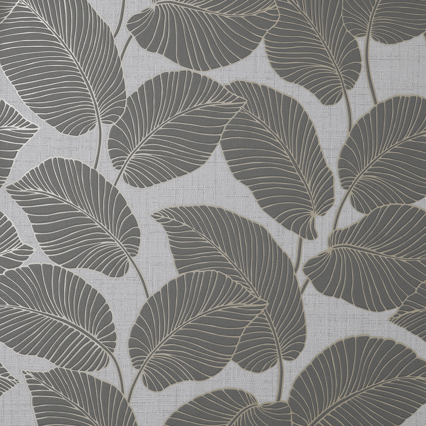 Omena Modern Leaves Wallpaper, Gray