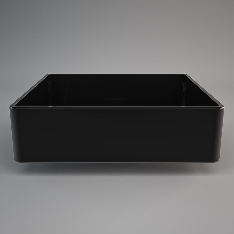Lavabo de salle de bain vasque carrée, Noir