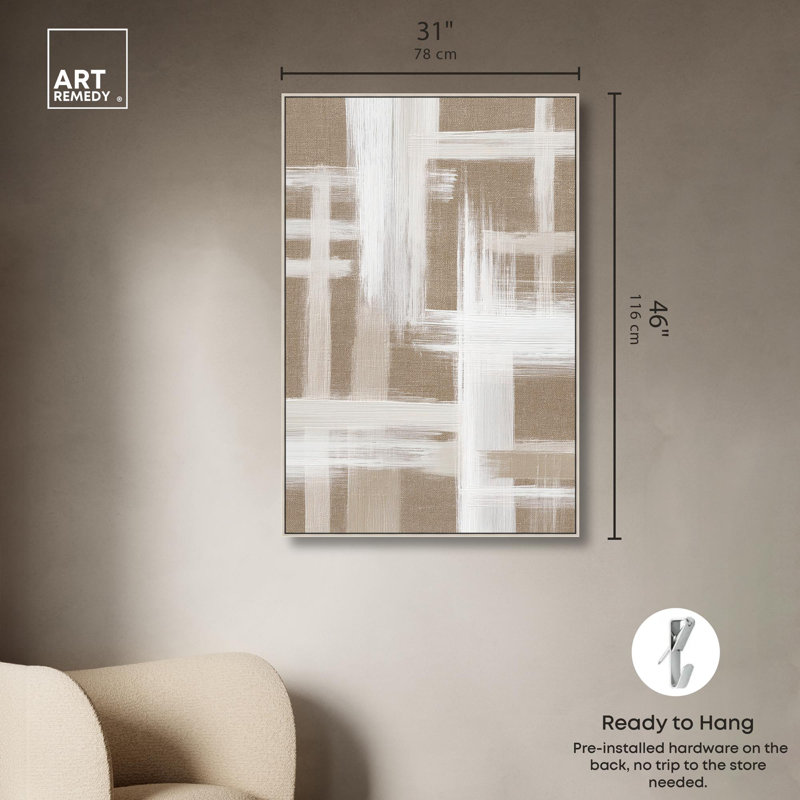 "Earth Grid IV", reproduction d'art sur toile par Art Remedy, H 46 po x l 31 po, Cadre argenté