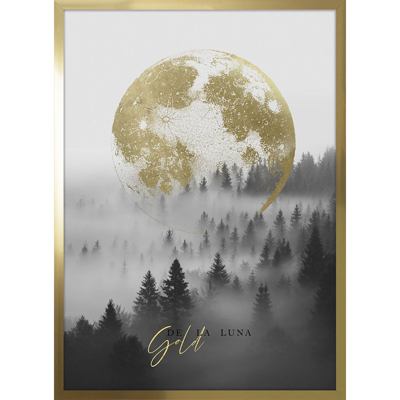 Moon Over the Forest 1 Piece Single Picture Frame Wall Art