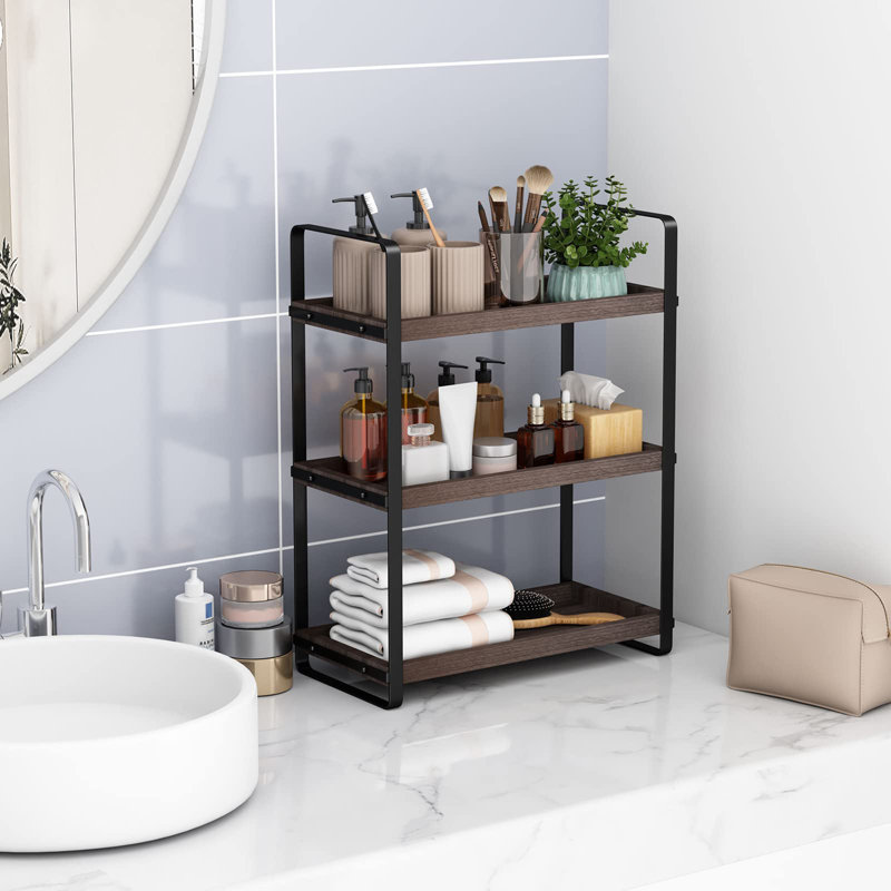 Organisateur de salle de bain, Brun