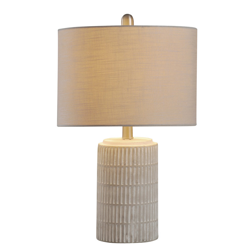 Lampe de table patinée 21 po Kaler, Gris patiné