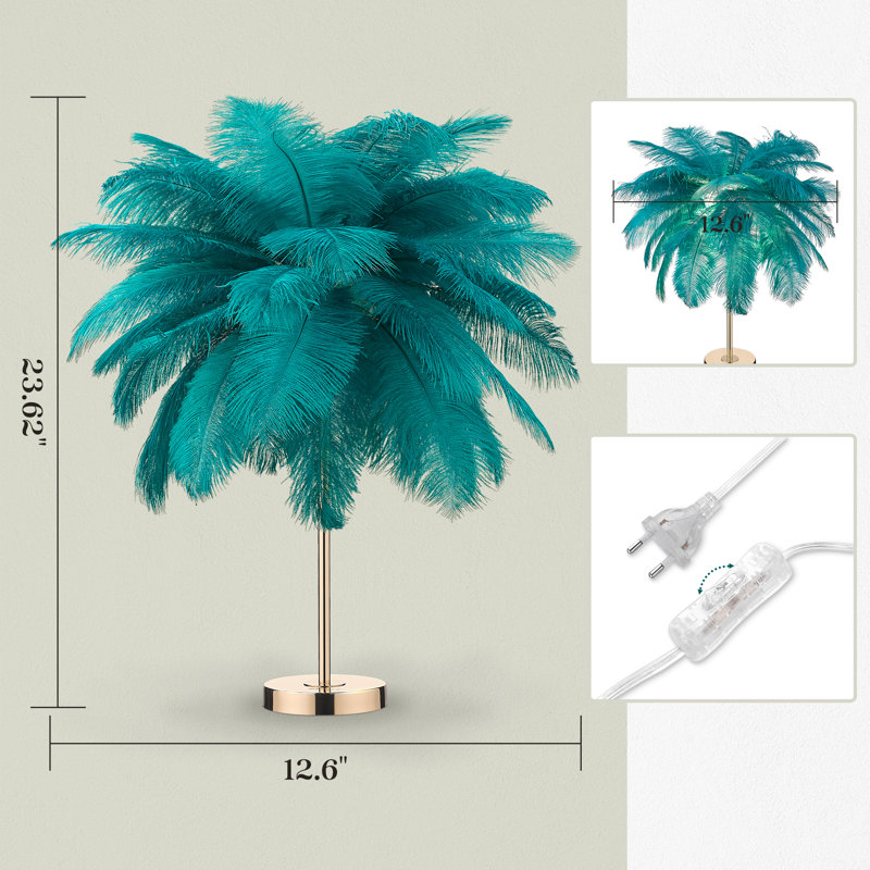 Allyson Metal Table Lamp, Green