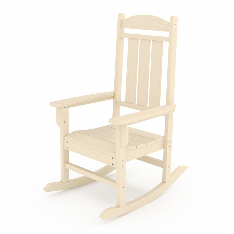Chaise berçante beige pour meubles de véranda