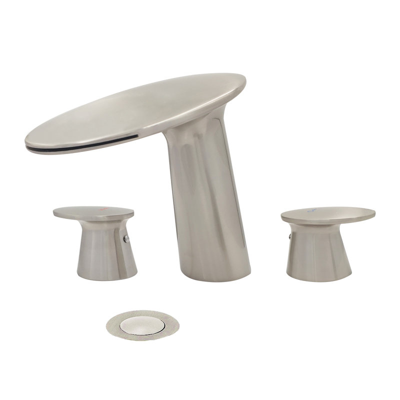 2-handle Bathroom Faucet with Drain Assembly, Brushed Nickel