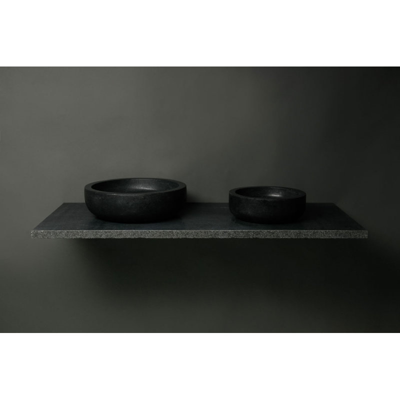 Laramee Dark Grey Granite Handmade Circular Bathroom Sink