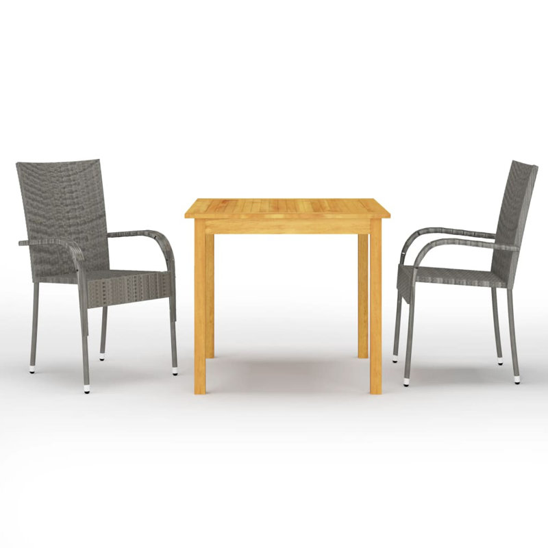 Square 2 - Person Bistro Set, Gray
