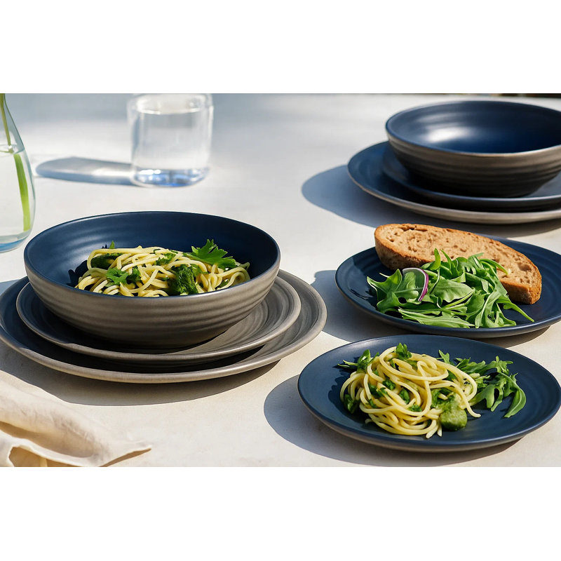 Planta Artisan Gray 12-Piece Dinnerware Set
