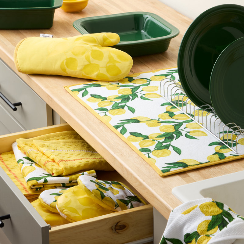 FIESTA Valencia Kitchen Towel Set, 16"x28", Sunflower Yellow, 52