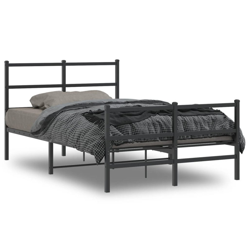 Metal Bed, Small Double (4'), Black
