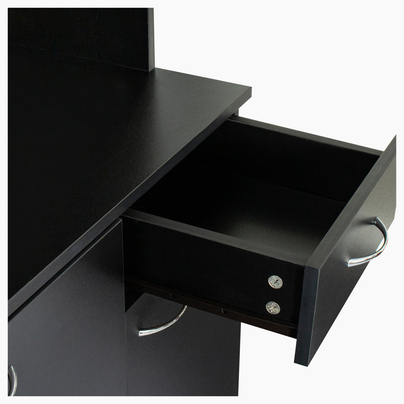 Kierren Sideboard with Bar Hutch, Black